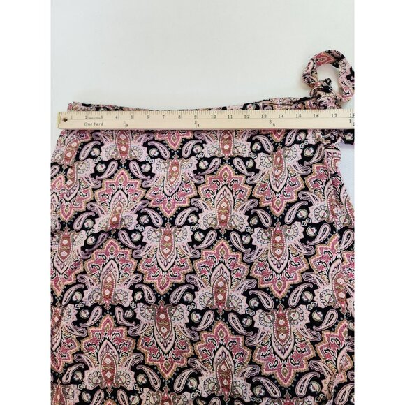 Maurices Full Wrap Skirt Women L Button Stretch Tie Closure Paisley Multicolor - Picture 5 of 10